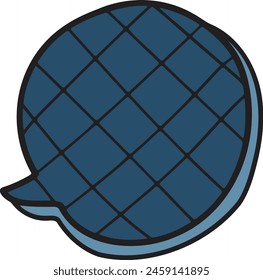 A black and white drawing of a speech bubble with dots in the middle. The speech bubble is drawn in a cartoon style and has a playful, lighthearted feel to it