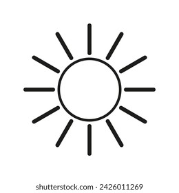 A black and white drawing of a sun with rays coming out of it