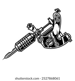 a black and white drawing of a tattoo machine