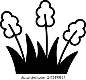 A black and white drawing of three trees with grass in between. The drawing conveys a sense of nature and tranquility