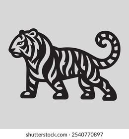 black and white drawing of a tiger with a tiger