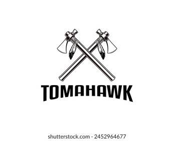 a black and white drawing of tomahawk