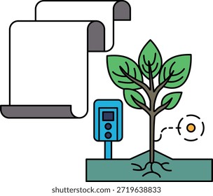 Um desenho em preto e branco de uma árvore com um galho folhoso e um papel branco com uma borda preta