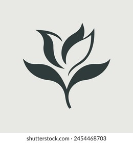 a black and white drawing of two flowers with leaves on the side