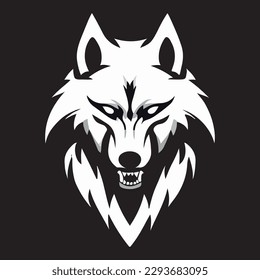 black   white drawing wolf  logo for anything