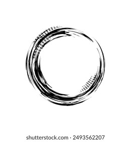 a black and white drawing of a zen circle