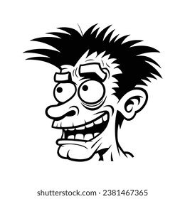 Black and white drawing of zombie