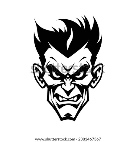 Black and white drawing of zombie