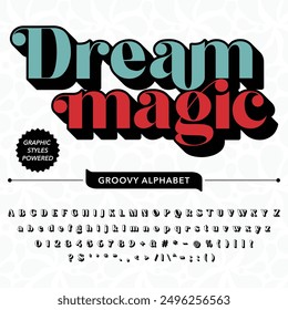 Blanco y negro Dream Magic Retro Antiguas Display bold alfabeto de fuentes