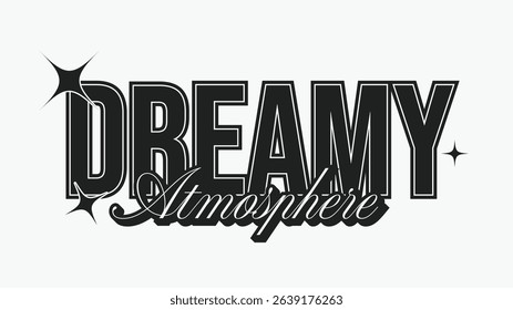 Black and White Dreamy Typography Combo Art with Glitter Black Star Template