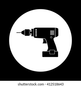 Black and white drill icon 