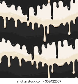 Black And White Dripping Paint Vector Seamless Background