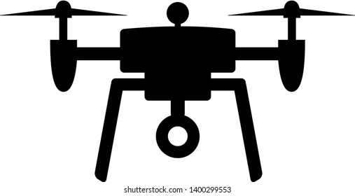 black and white drone icon vector