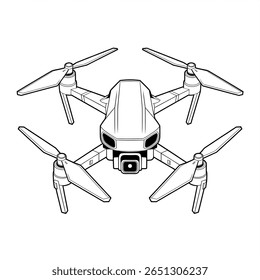 A black and white drone illustration line art of a coloring page 