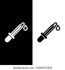 black and white dropper icon