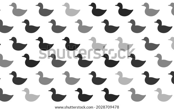 Black White Duck Seamless Pattern Background Stock Vector Royalty Free