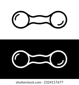 black and white dumbbell icon vector logo template