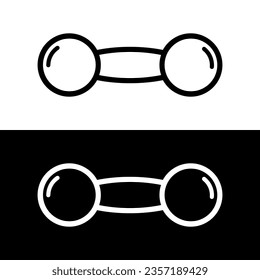 Schwarz-Weiß-Hantel-Symbol, Vektorsymbol-Vorlage