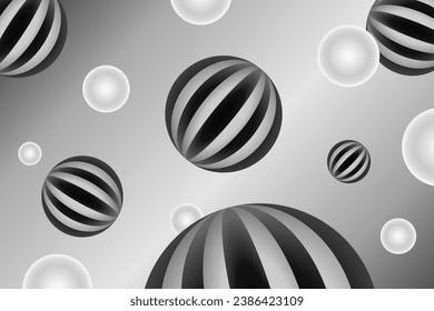 Schwarz-weißer Duotonmuster Ball Hintergrund für die Beförderung oder Präsentation.