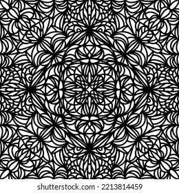 Black and White dynamic modern Line Art Mandala