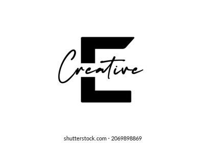 diseño de icono del logotipo de la letra E en blanco y negro. Concepto creativo para empresas y empresas
