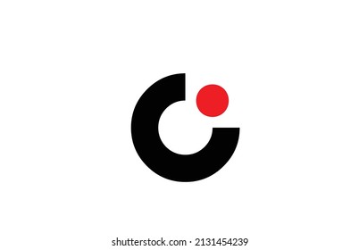 black white E alphabet letter logo icon design. Creative template for company and business with red dot