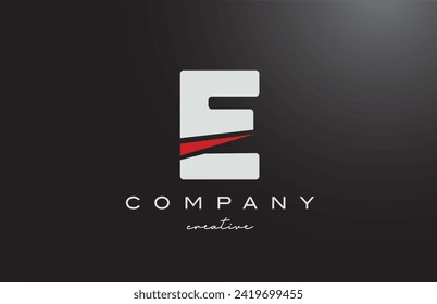 black white E letter logo icon design vector illustration. Creative red arrow template for company or business