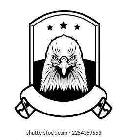 Black and white eagle badge logo