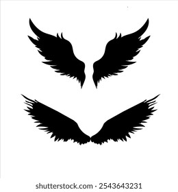 Un águila pájaro blanco y negro con cara y alas Grandes. Tatuaje de Vector aislado sobre fondo blanco.