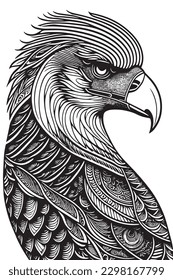 Black and white eagle fully vector and editable file 