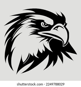 Black and white Eagle Hawk Sport team logo vector