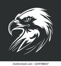Black and white Eagle Hawk Sport team logo vector