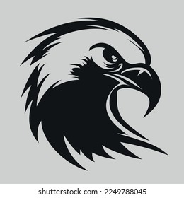 Logo des schwarz-weißen Adler Hawk Sport-Teams Vektorgrafik