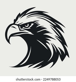 Black and white Eagle Hawk Sport team logo vector