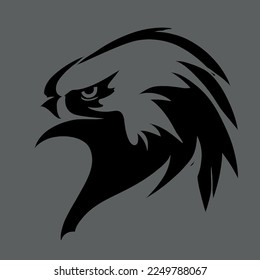Black and white Eagle Hawk Sport team logo vector