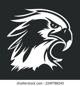 Black and white Eagle Hawk Sport team logo vector