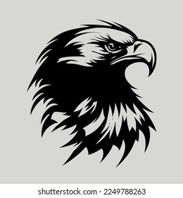 Black and white Eagle Hawk Sport team logo vector