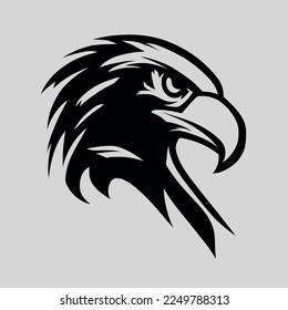 Black and white Eagle Hawk Sport team logo vector