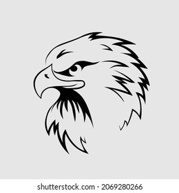 black and white eagle head