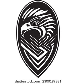 black and white eagle head fully vector