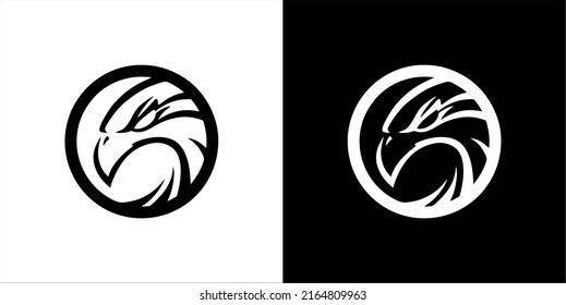
black and white eagle head logo vector