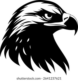 Black and White eagle Head – Minimalist Line Art Vector Illustration for Logo or Print Design