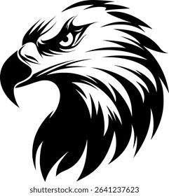 Black and White eagle Head – Minimalist Line Art Vector Illustration for Logo or Print Design