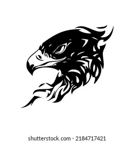 black and white eagle head vector for logo or illustration