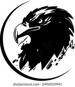 black and white eagle head vector