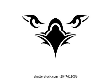 black and white eagle icon illustration image