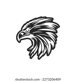 A black and white eagle logo depicted as a vector.