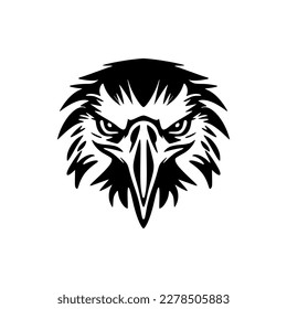 A black and white eagle logo in vector form.