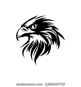 A black and white eagle logo in vector format.