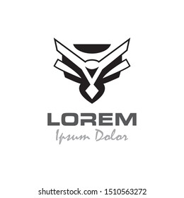 black and white eagle symbol, vector design